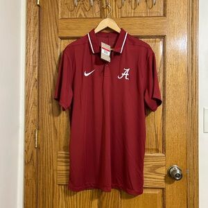 Nike Alabama Crimson Tide Polo with White Trim - Men's Athletic Shirt